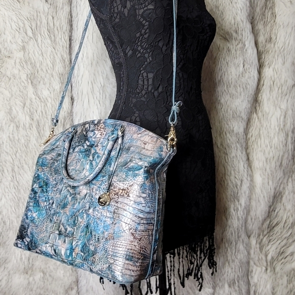 ☆ Brahmin 2 SET Duxbury Melbourne Purse Bag Satchel Ocersized Wristlet - Picture 4 of 15